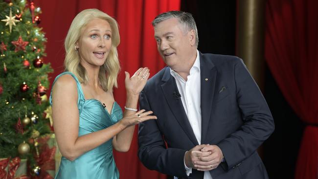 McGuire and Livinia Nixon at Melbourne’s Carols by Candlelight. Picture: Les O’Rourke