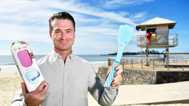 Bakslap founder Raph McGowan has signed a major distribution agreement which will see his lotion applicator available at 22 skin cancer centres across Australia. Picture: Patrick Woods.