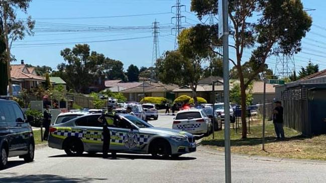 Police block off Springvalley Way. Picture: Charlotte Bramhall/Facebook