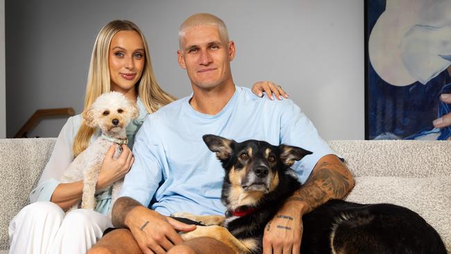 Lexi Mary, Rory Lobb and their dogs. Picture: Mark Stewart