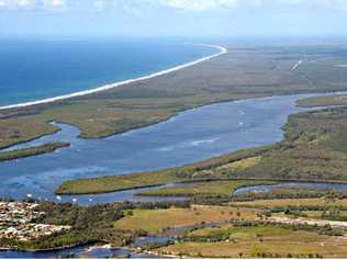 An aerial view of the Pumicestone Passage