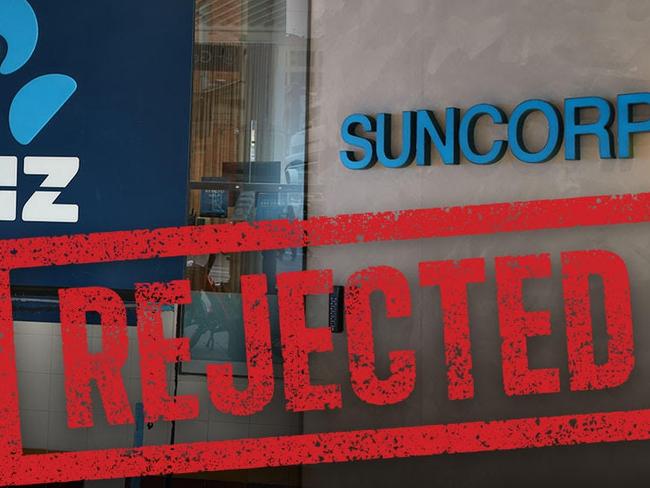 The ACCC has rejected a $4.9bn merger between ANZ and Suncorp Bank.