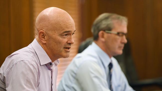 Former Gympie Council CEO Bernard Smith and former Mayor Mick Curran.