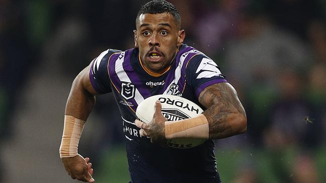 MELBOURNE, AUSTRALIA – SEPTEMBER 21: Josh Addo-Carr of the Storm in action during the NRL Semi Final match between the Melbourne Storm and the Parramatta Eels at AAMI Park on September 21, 2019 in Melbourne, Australia. (Photo by Daniel Pockett/Getty Images)