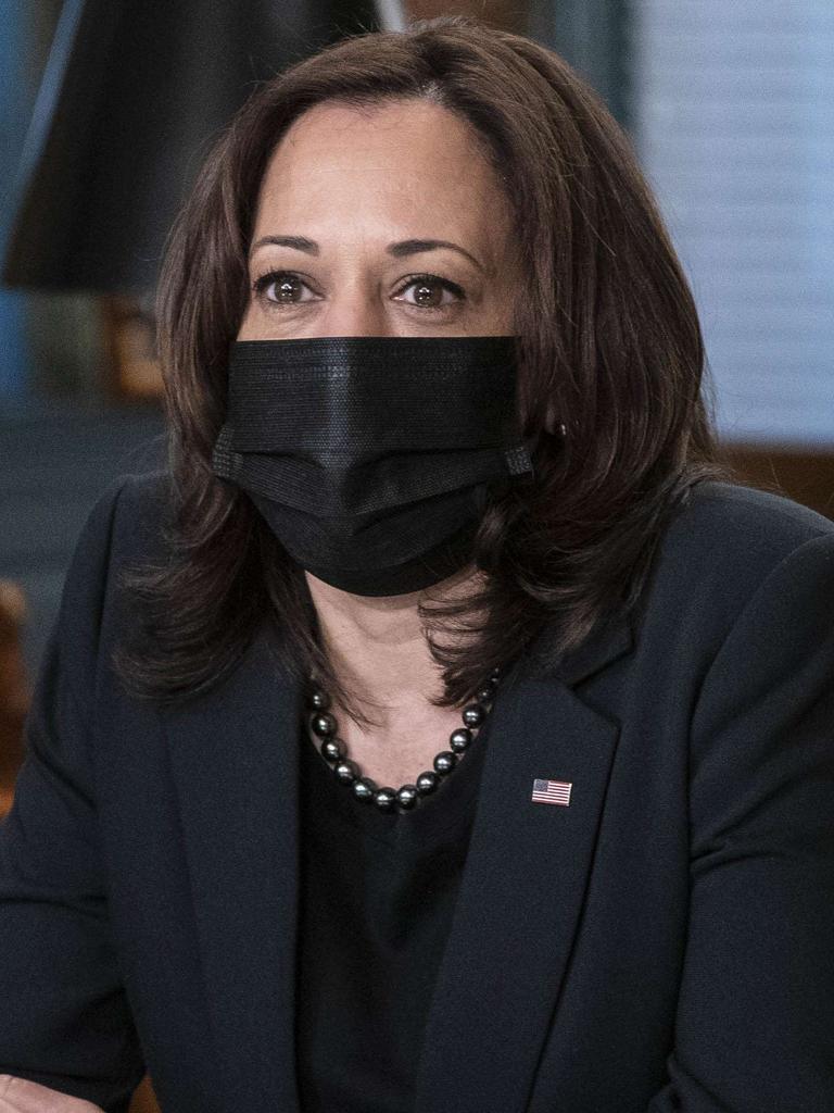 Conspiracy theorists believe there is a ‘plan’ to put Vice President Kamala Harris into the top job before Biden’s term is over. Picture: Sarah Silbiger/Getty Images/AFP