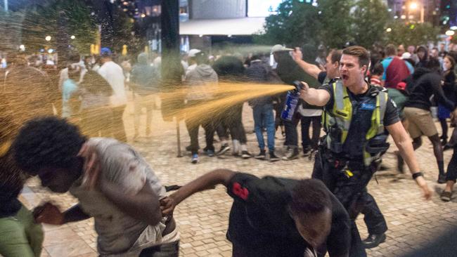 Members of the so-called gang were thought to be present at a brawl which eruopted in Federation Square during the Moomba festivities. Picture: Jake Nowakowski