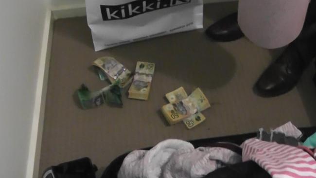 Bundles of cash found at Hassan Zia Rana's Mawson Lakes apartment. Picture: District Court