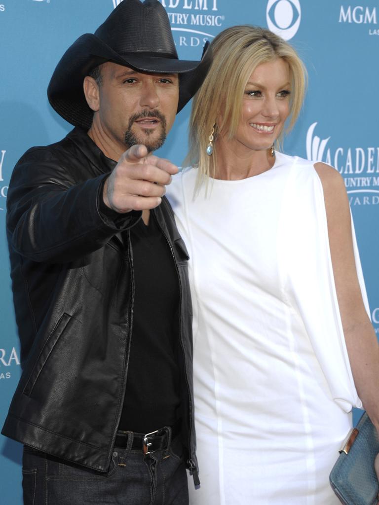 Tim and Faith have been together for almost 30 years. Picture: AP Photo/Dan Steinberg