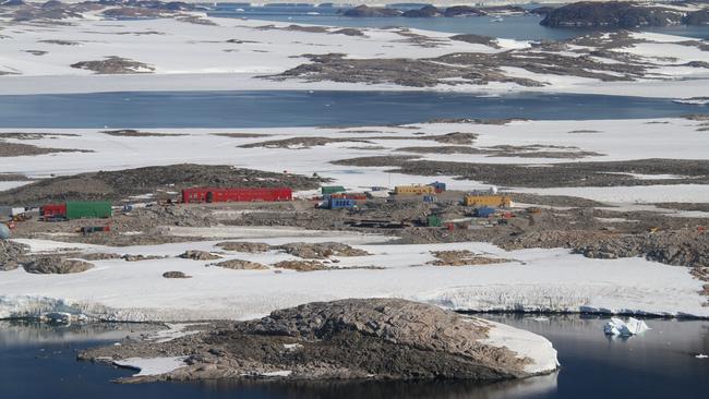 Aerial view of Casey and Nicholson Island - Nicholson Island, Casey Station, Bailey Peninsula - Station