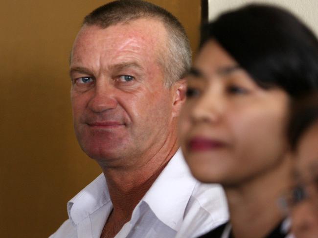 Ricky Shane Rawson facing his first trial over a drug case at Denpasar District Court in Bali in 2011.