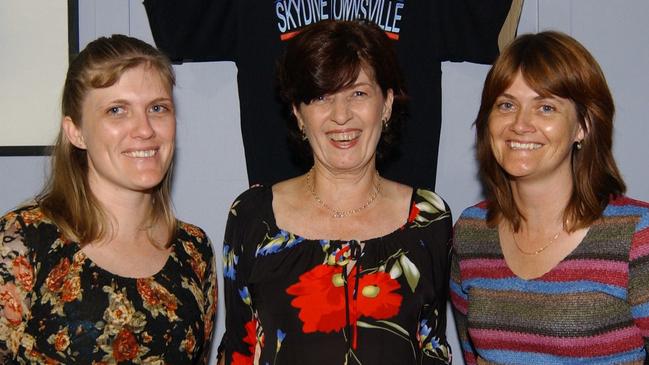 Tess Williamson, Ros Fickling and Von Patteson at the Official Opening of Coral Sea Skydivers new shop at 181 Flinders Street East Pic Bryan Lynch GT145017