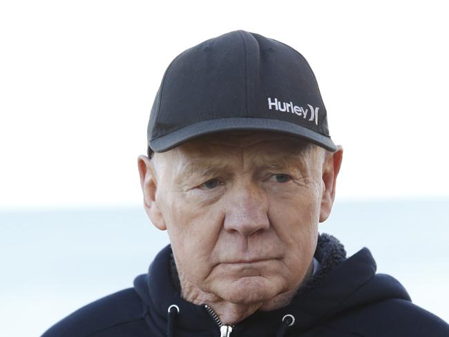 NRL legend Bob Fulton at a public meeting about the Seawall at Collaroy. Picture: Dave Swift.