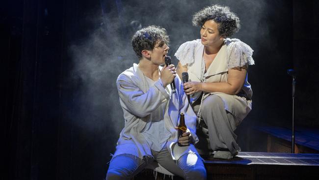 Michael Paynter as Jesus and Mahalia Barnes as Mary in Jesus Christ Superstar – the musical about the original superstar. Picture: Jeff Busby