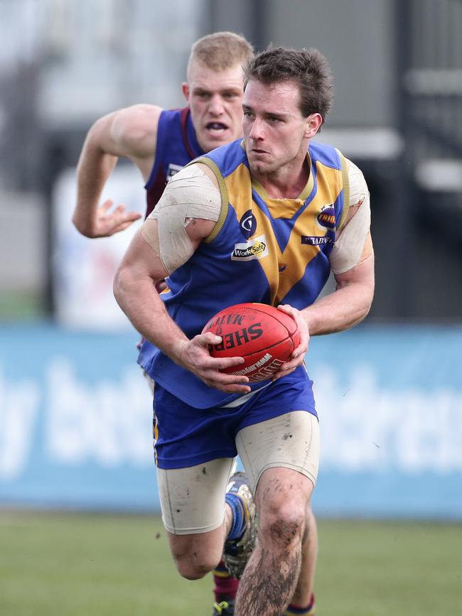 Osborne in action during the Casey Cardinia Football League match between Cranbourne and Pakenham.Picture: Hamish Blair