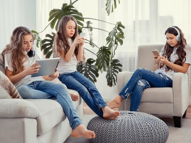 Too much screen time has led to children experiencing mental health issues, studies have revealed. Picture: iStock