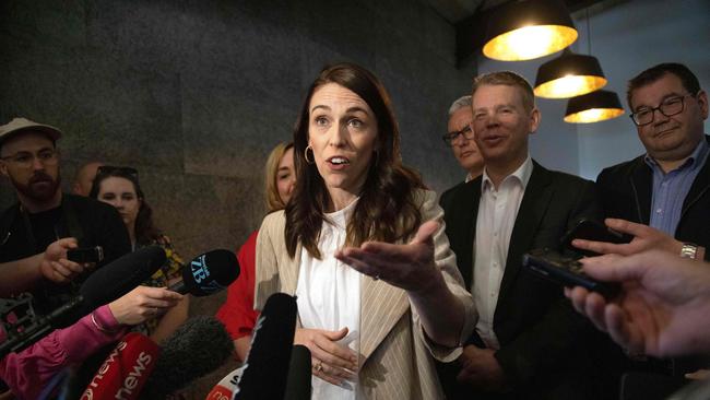 Jacinda Ardern speaks to the media in Auckland a day after her landslide election win. Picture: AFP