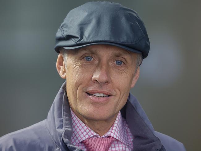 SYDNEY, AUSTRALIA - NOVEMBER 27: Trainer Mark Newnham looks on after winning race 9 the Elite Turf Projects Handicap with Expat during Sydney Racing at Rosehill Gardens on November 27, 2021 in Sydney, Australia. (Photo by Jenny Evans/Getty Images)