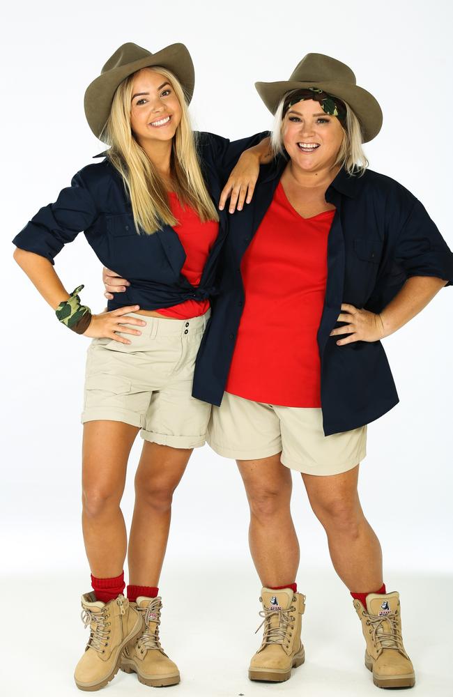 Angie Kent and Yvie Jones circa their stint on I’m A Celeb. Picture: Ten