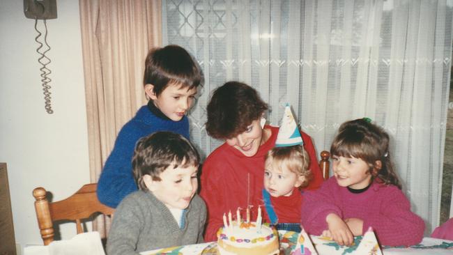 Kath Bergamin with her three children Steven, Dylan and Renee, and another young friend. Picture: Supplied