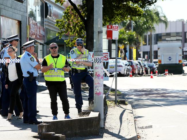 Police at the scene of a fatal accident at Brookvale. Picture: Troy Snook