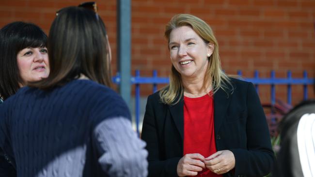 Labor Sturt candidate Sonja Baram at East Torrens Primary School in Hectorville. Picture: Naomi Jellicoe