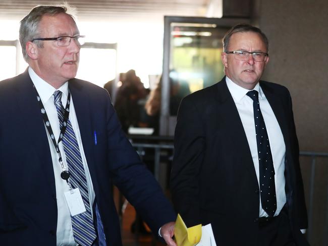 Matthew Franklin with Anthony Albanese. Picture: John Feder