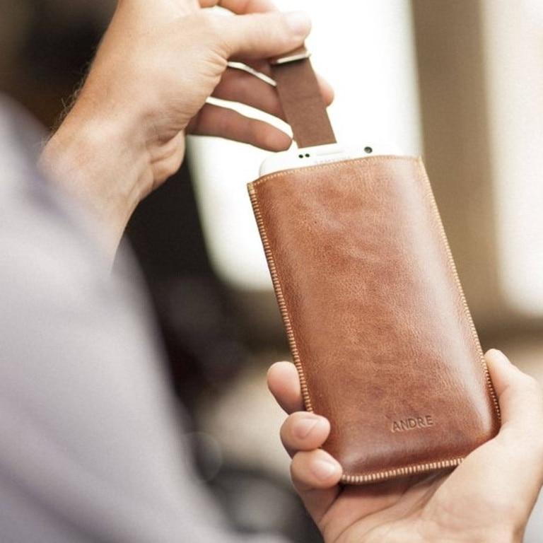 Etsy, Italian Leather Case with Magnet Pull Band.