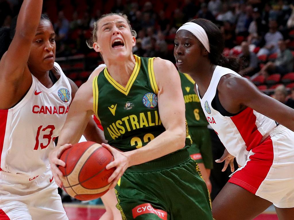 Whether she was getting to the basket, draining threes, finding her teammates with pinpoint passes or causing havoc on defence, Sami Whitcomb was brilliant. Picture: Getty Images