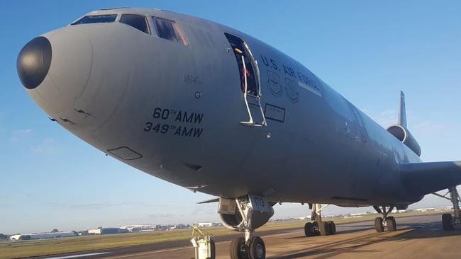 The KC-10 Extender that is refuelling planes above Queensland as part of Exercise Talisman Sabre. Picture: Jodie Munro O'Brien