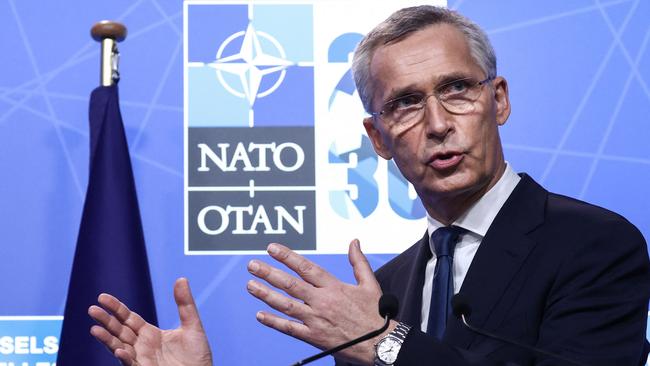 NATO Secretary General Jens Stoltenberg has warned about China's increasingly aggressive behaviour, including cyber warfare and building nuclear warheads. Picture: AFP.