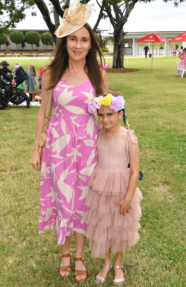 Socials at Family Fun Race Day at Cluden Park. Kate Scaf with Ruby, 8. Picture: Evan Morgan