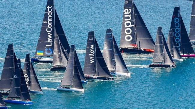 Start of the 2022 Rolex Sydney to Hobart yacht race on Sydney Harbour. Picture: Carlo Borlenghi