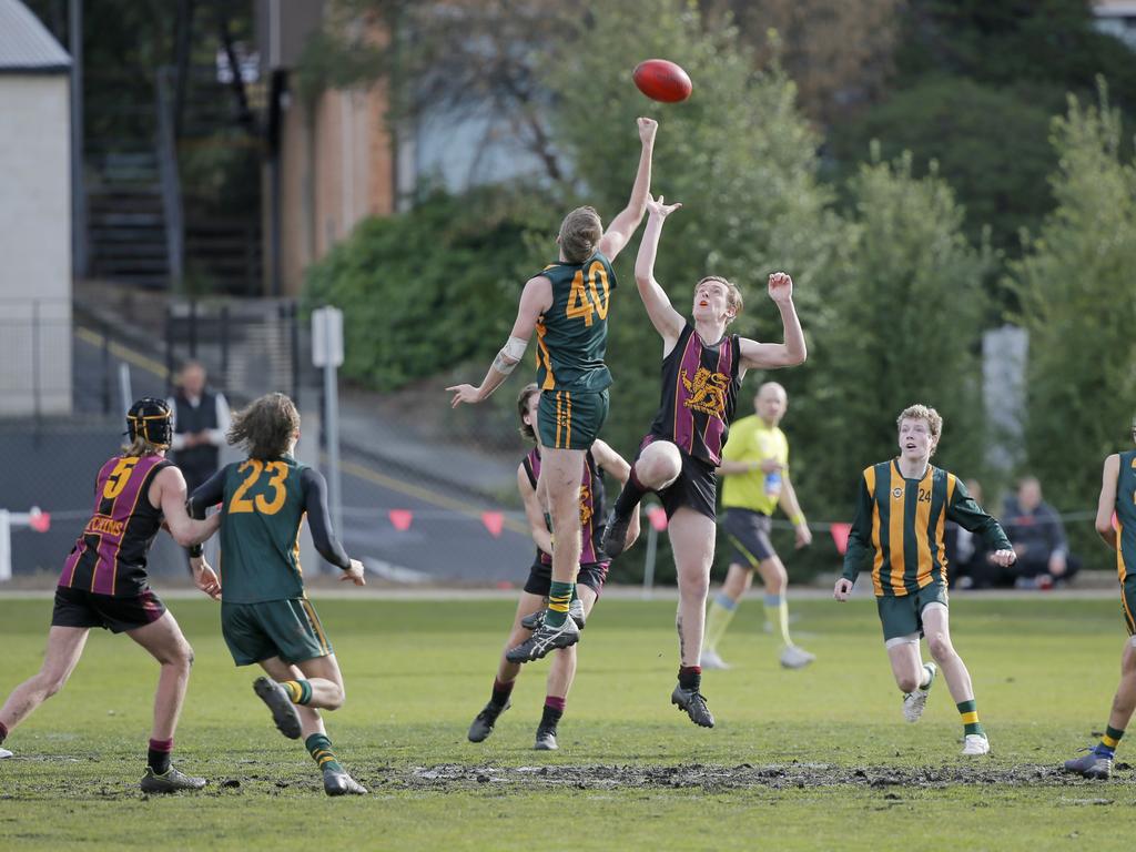 Hutchins 2nd XVIII versus St Patricks in the Sports Association of Independent Schools Australian Rules grand final. Picture. PATRICK GEE