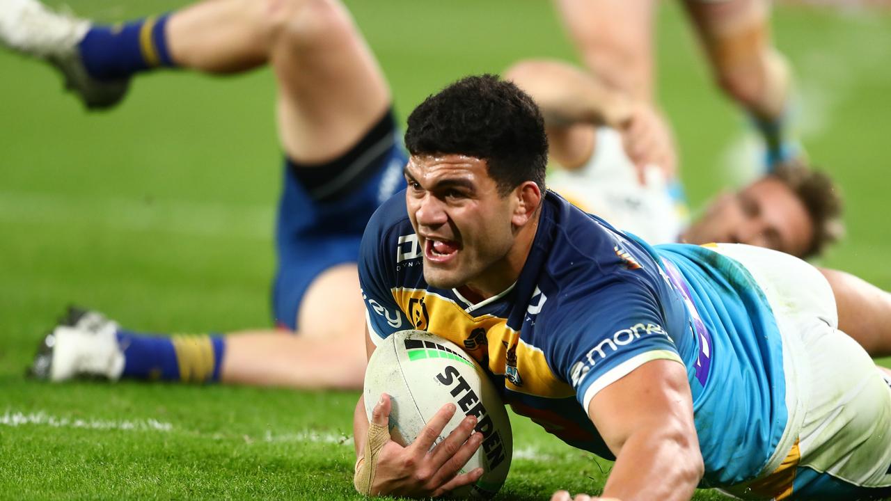 He did end up with one try, but David Fifita was axed before halftime and spent 21 minutes on the sideline. Picture: Getty Images.