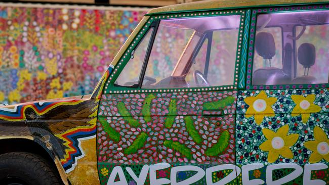 The Arrernte exhibition at Parrtjima Festival 2024 featured installations showcasing emerging and established Indigenous artists.