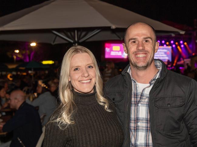 (From left) Kara and Chris Scarinci. Toowoomba Carnival of Flowers Festival of Food and Wine. Friday, September 13, 2024. Picture: Nev Madsen