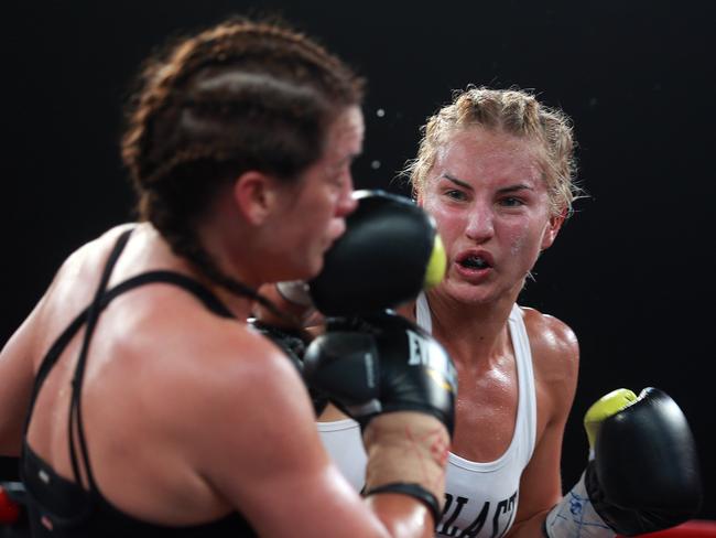 Lauren Eagle in a fight with Shari Ranger.
