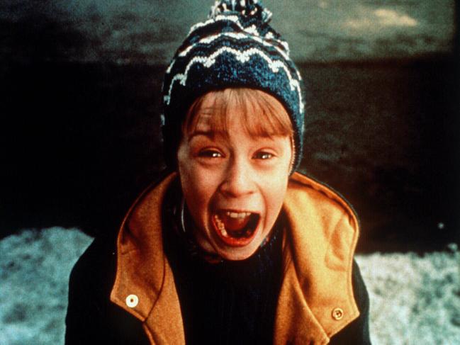 Actor Macaulay Culkin in scene from film "Home Alone".  /Films/Titles/Home/Alone