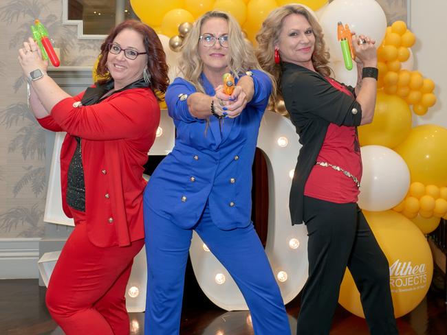 Michelle Gibbs, Rachael Bolger and Sharon Emmerson at Althea Projects’ 50th Gala celebrations at Rydges Townsville