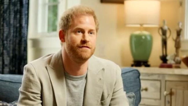 Prince Harry during a live interview with Gabor Mate. Picture: Supplied