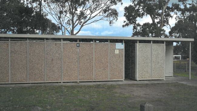 The public toilet block in Bundoora Park where suspended Loyola College principal Joseph Favrin is alleged to have exposed himself.