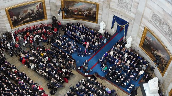 US President Donald Trump speaks during the inauguration ceremonies in the Rotunda of the US Capitol. Picture: AFP