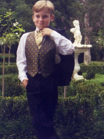 McCarron in his first-ever suit, for his aunty’s wedding. Picture: supplied