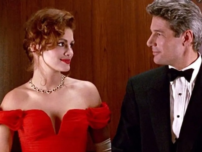 Julia Roberts — wearing the necklace — and Richard Gere in Pretty Woman.