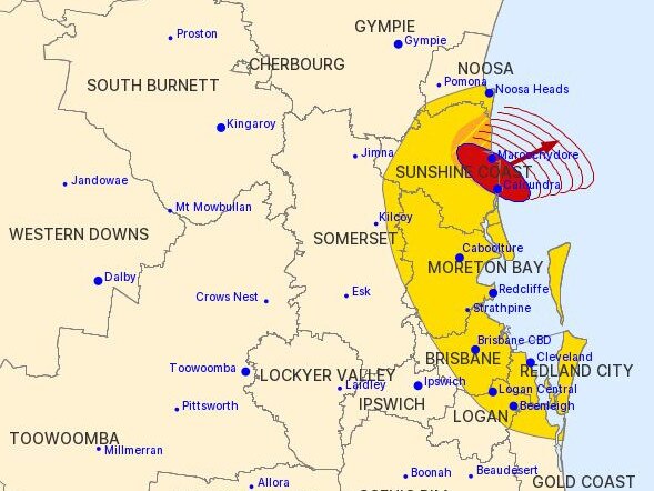 The BoM storm warning issued at 3.58pm.