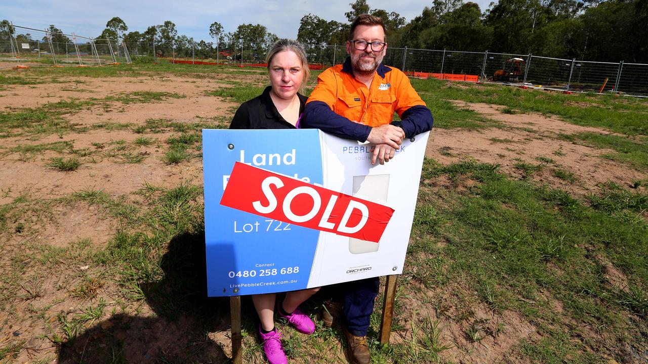 Kristy and Robert Daly were about to have the concrete poured for their Porter Davis home when the company collapsed into liquidation. Picture: David Clark.