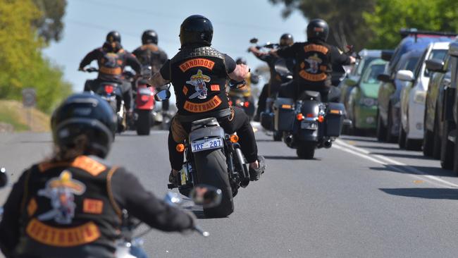 The Bandidos OMCG on their annual run in Ballarat.