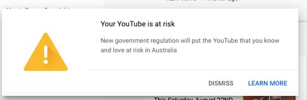 The warning given out by Google.