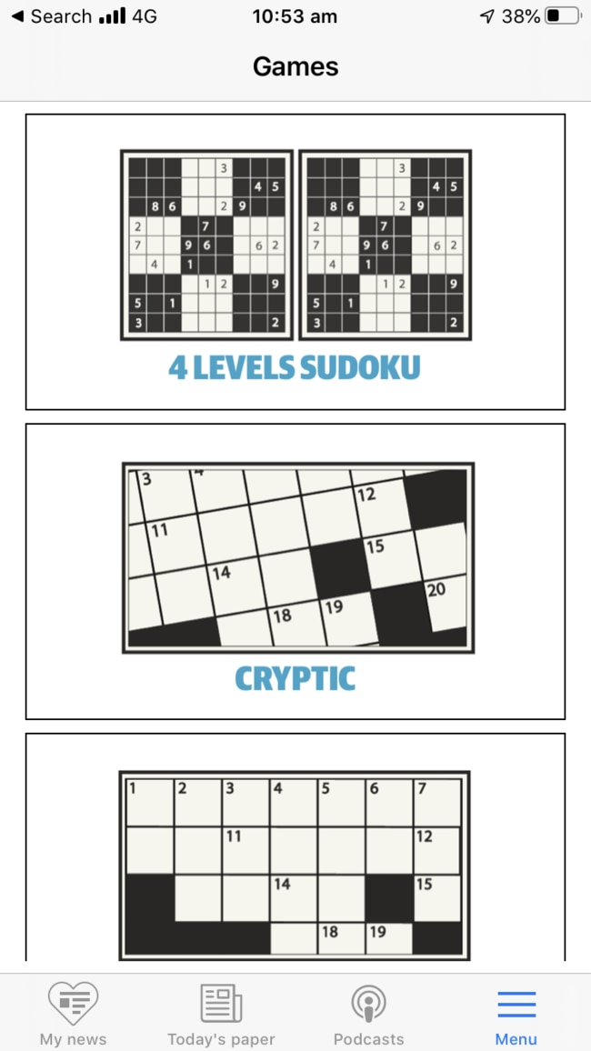 Game on ... try your skill at Sudoku and crosswords