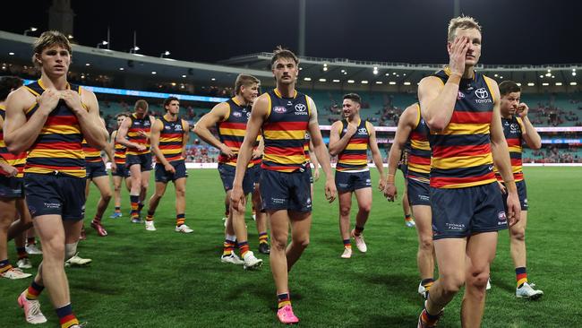 It wasn’t what the Crows wanted to hear. Photo by Mark Metcalfe/AFL Photos/via Getty Images